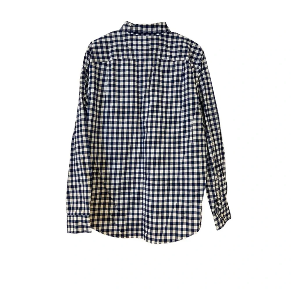 American Eagle Button Down‎ Shirt Blue White Plaid Long Sleeve Size Large New - Picture 2 of 10